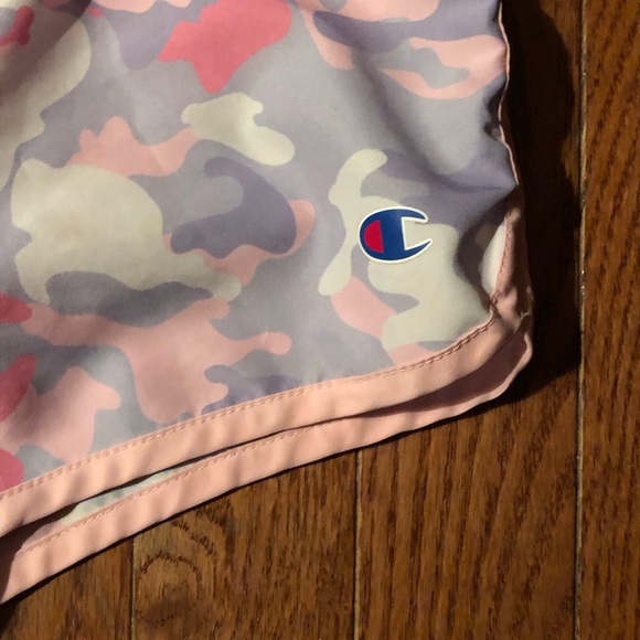 Girls Champion Athletic Shorts | Pink and Purple Camo - Picture 3 of 5